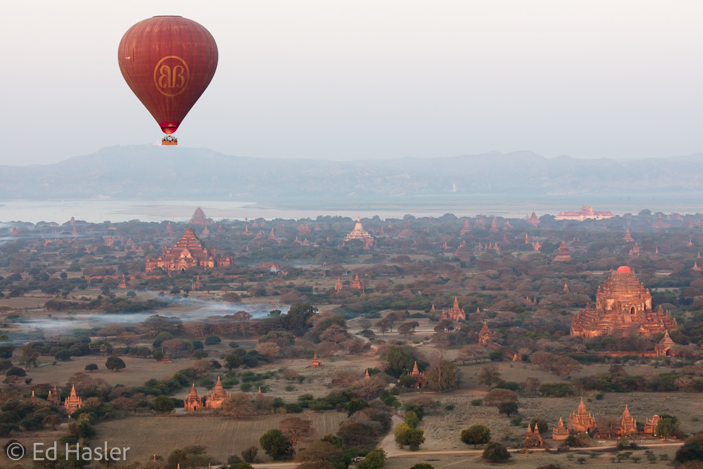 A balloon in the dawn sky