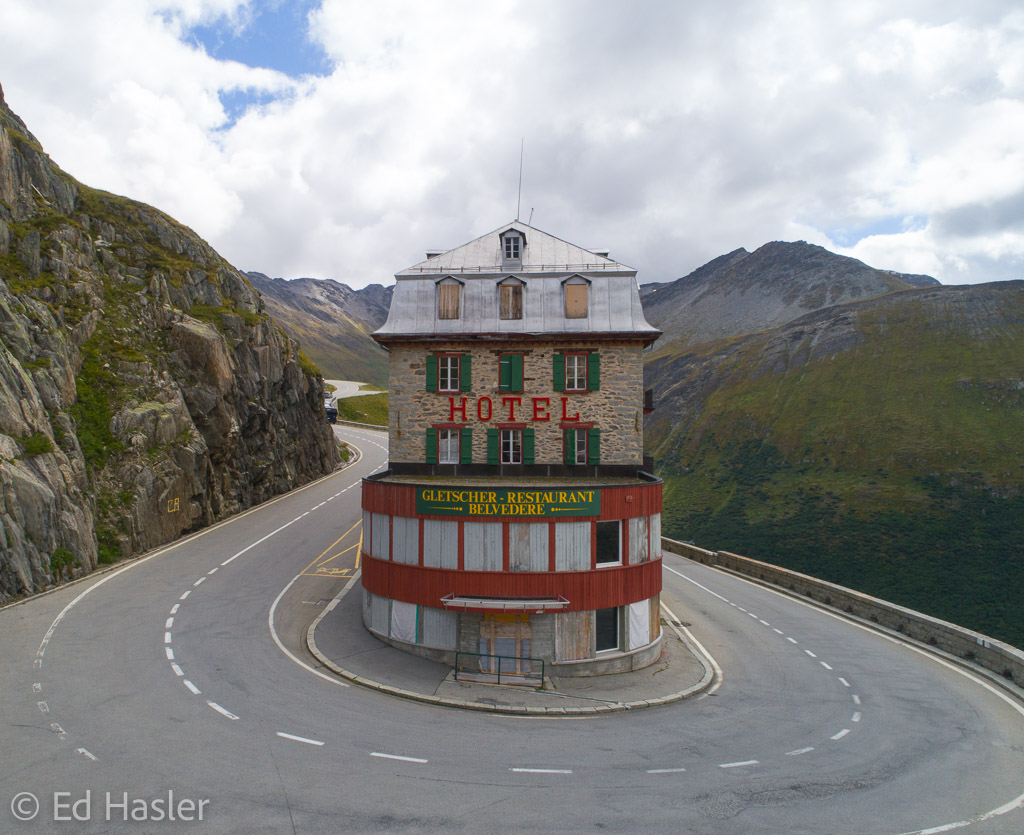Abandoned Belvedere Hotel on the Furka Pass