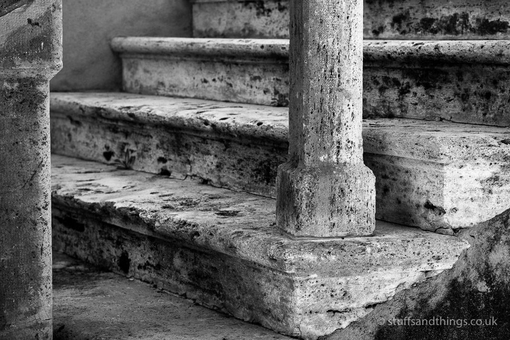 Stone steps at Lucignano d'Asso in Tuscany