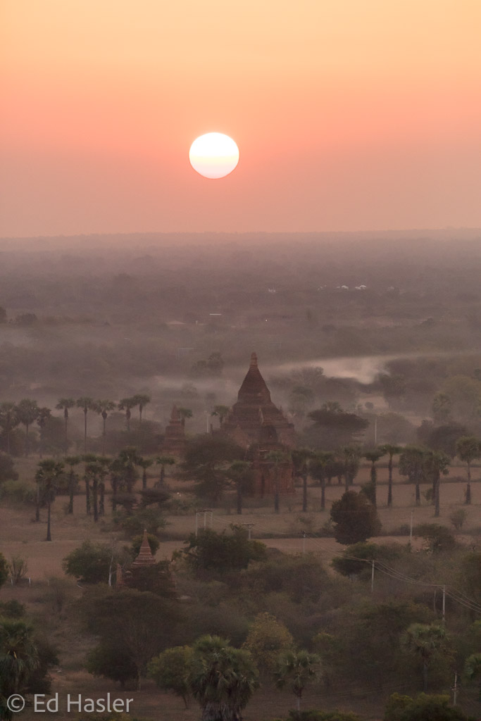Watching sunrise over Bagan from the sky