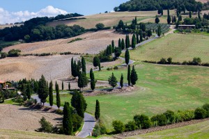 Twisty Tuscan Road at Monticchiello